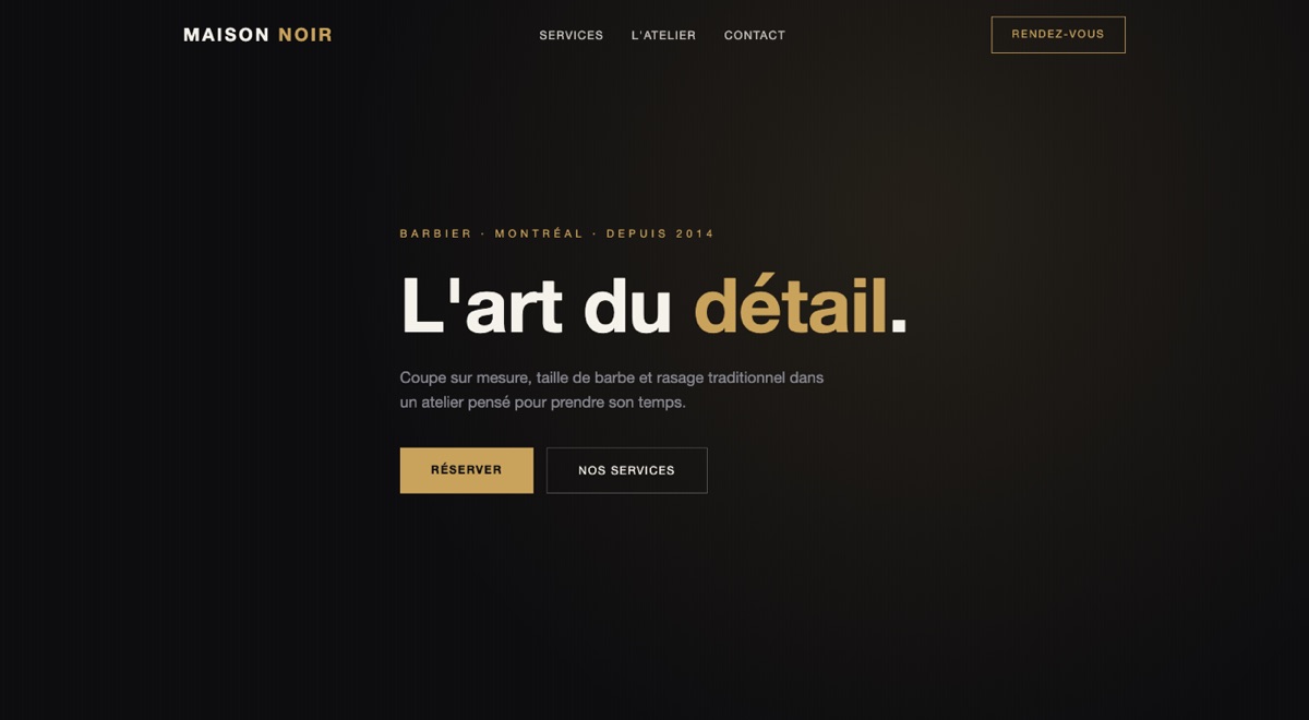 Site démo — Maison Noir, barbier