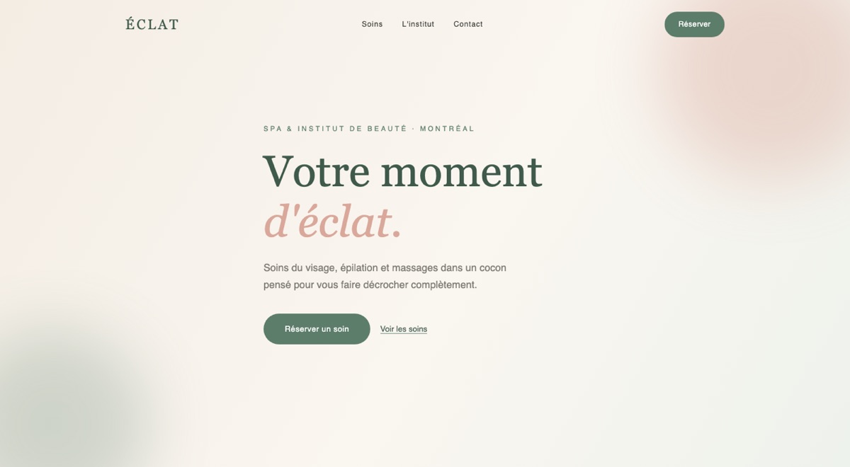 Site démo — Éclat, institut de beauté et spa